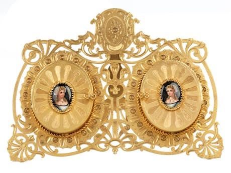 Feuervergoldeter Stellrahmen für zwei Portraitbildnisse